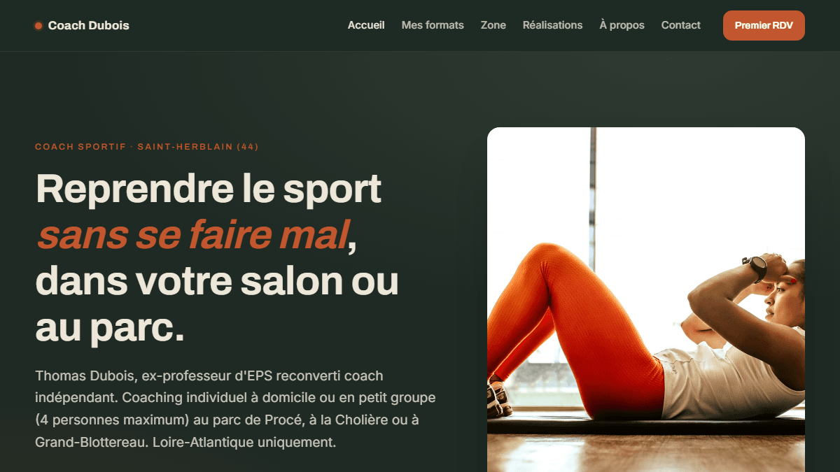 Page services du site Coach Dubois, détail des 3 formats de coaching